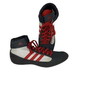 Adidas HVC 2 Wrestling Shoes MMA Combat Dark Gray Red Mens GZ8453 - Size  8